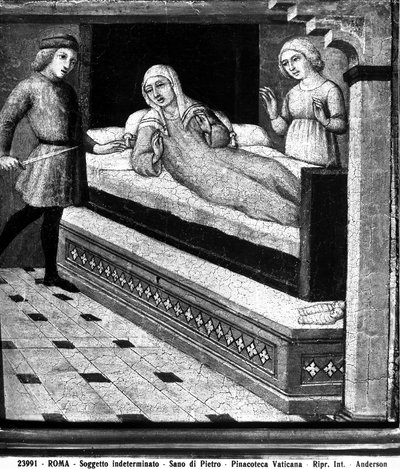 Milagro del bebé nacido muerto, c.1450 de Sano di Pietro