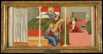 El nacimiento y nombramiento de San Juan Bautista de Sano di Pietro