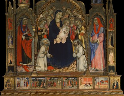 Retablo de los Santos Cosme y Damián (pintura sobre madera) de Sano di also Ansano di Pietro di Mencio Pietro