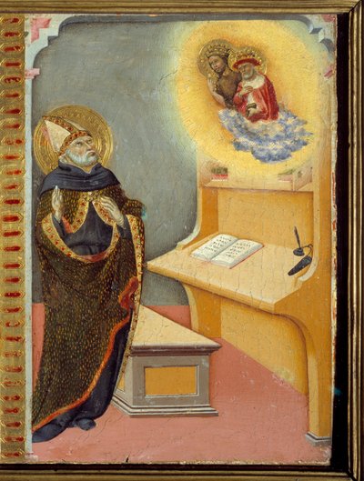 Aparición de San Jerónimo y San Juan Bautista a San Agustín de Hipona de Sano di also Ansano di Pietro di Mencio Pietro