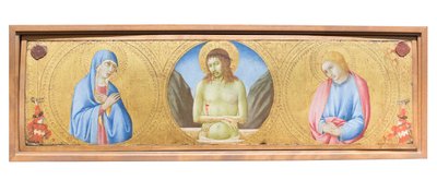 Cristo como varón de dolores entre la virgen María y san Juan evangelista de Sano di also Ansano di Pietro di Mencio Pietro