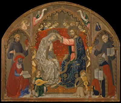 Coronación de la Virgen con los Santos (pintura sobre madera) de Sano di also Ansano di Pietro di Mencio Pietro