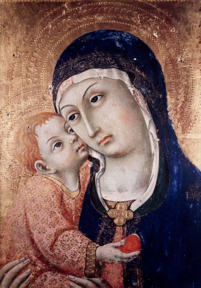 Madonna y Niño de Sano di also Ansano di Pietro di Mencio Pietro