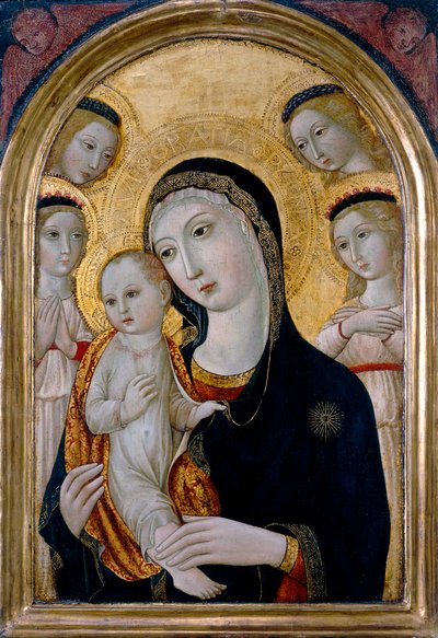 Madonna y Niño con Ángeles, c.1480 de Sano di also Ansano di Pietro di Mencio (workshop of) Pietro