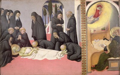 San Jerónimo apareciendo a San Cirilo de Jerusalén de Sano di also Ansano di Pietro di Mencio Pietro