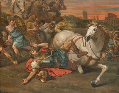 Muro opuesto a la contrafachada del transepto norte, Sante Legnani, Conversión de Saúl 1814, Detalle bajo de Sante Legnani