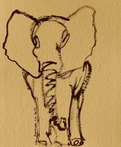 Boceto de un elefante bebé de Santhosh ch
