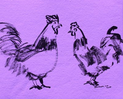 Boceto de gallos audaces de Santhosh ch