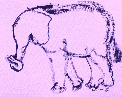 Dibujo de un elefante curioso de Santhosh ch