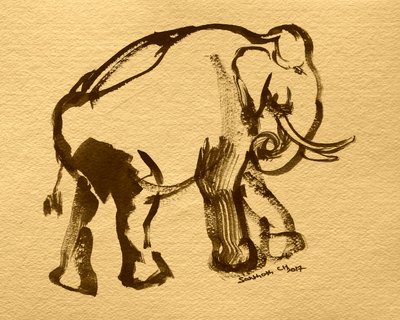 Elegante elefante a tinta de Santhosh ch
