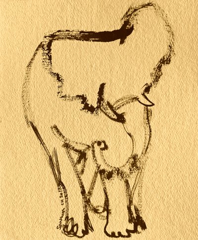 Dibujo expresivo de elefante de Santhosh ch