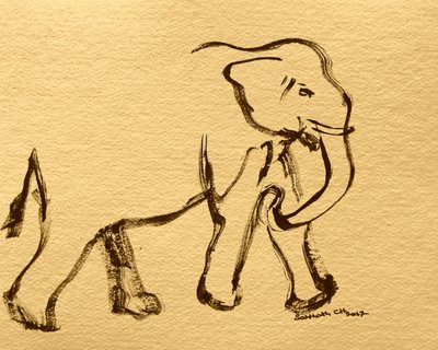 Expresivo elefante a tinta de Santhosh ch