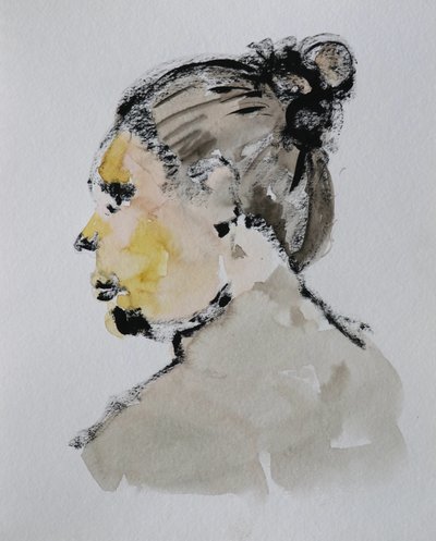 Retrato de perfil expresivo de Santhosh ch