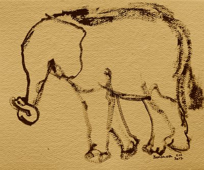Boceto de elefante gentil de Santhosh ch
