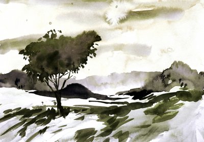 Paisaje de Lone Tree de Santhosh ch