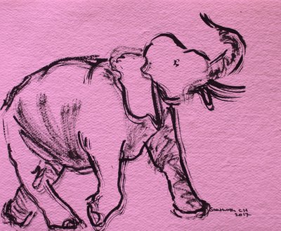Boceto de elefante rosa de Santhosh ch