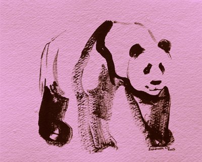 Pinceladas de panda rosa de Santhosh ch