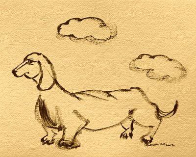 Boceto juguetón de perro salchicha de Santhosh ch