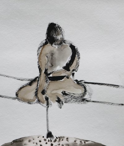 Boceto de meditación samurái de Santhosh ch