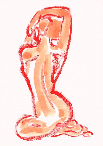 Estudio sensual de una figura roja de Santhosh ch