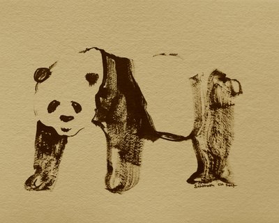 Dibujo estilizado de panda de Santhosh ch
