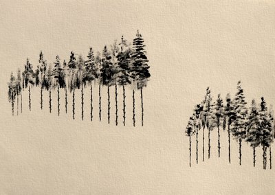 Bosque de pinos estilizado de Santhosh ch