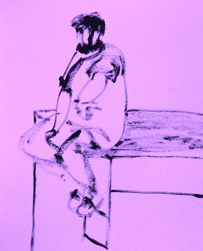 Figura sentada en actitud pensativa de Santhosh ch