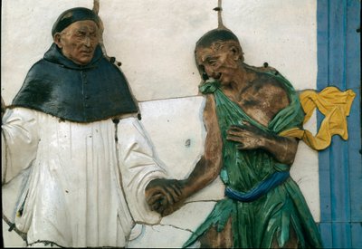 Las siete obras de misericordia, alimentar a los hambrientos de Santi Buglioni