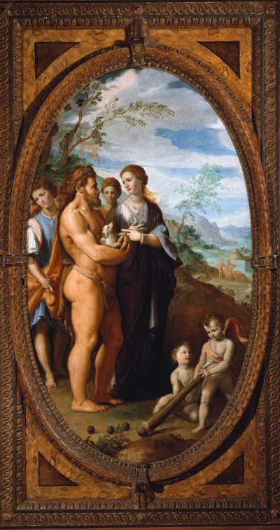 Hércules y Onfalia (óleo sobre lienzo) de Santi di Tito