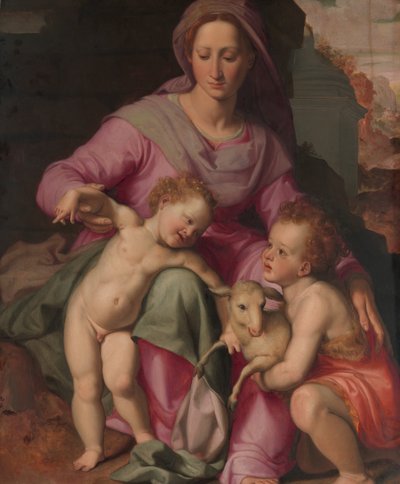 Madonna y el Niño con el Infante San Juan Bautista, principios de 1570 de Santi di Tito