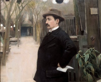 Retrato del pintor Miguel Utrillo (1862-1934) durante su estancia en París (detalle) de Santiago Rusinol i Prats