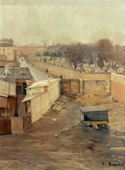 Vista del cementerio de Montmartre de Santiago Rusiñol