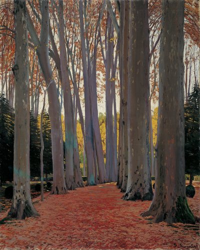 Avenida de plátanos de Santiago Rusiñol