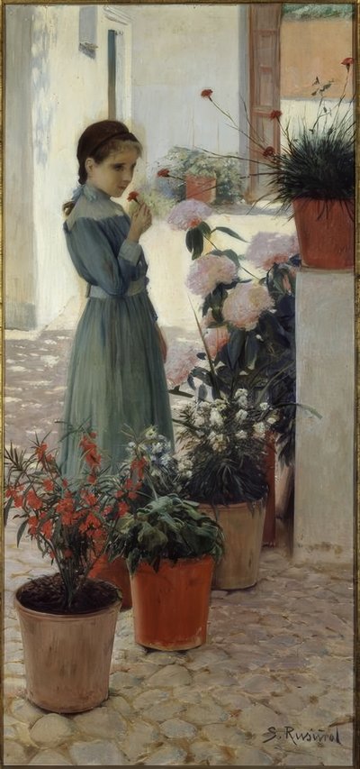 Flores. La niña con el clavel de Santiago Rusiñol