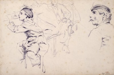 Estudio de niños y figuras de hombres de Santiago Rusiñol