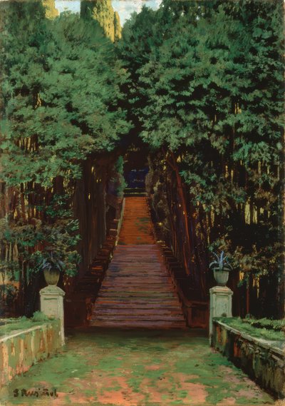 Escalera en el jardín de Santiago Rusiñol