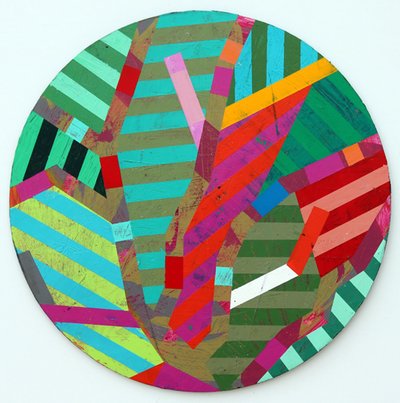 Twixt Heaven & Earth VI-A (acrílico sobre tabla circular) de Sara Hayward