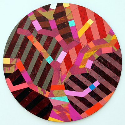 Twixt Heaven & Earth VII-A (acrílico sobre tabla circular) de Sara Hayward
