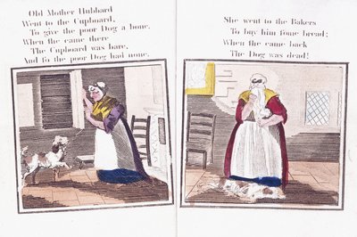 Dos páginas del libro de rimas infantiles 
