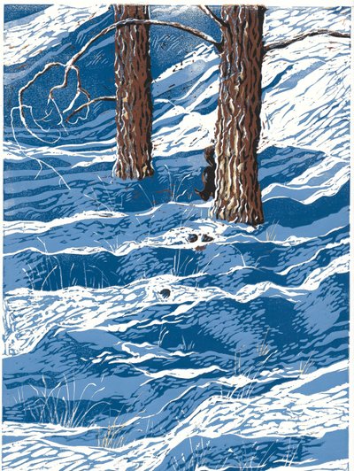 Nevadas de primavera, 2016 (linograbado) de Sarah Drummond