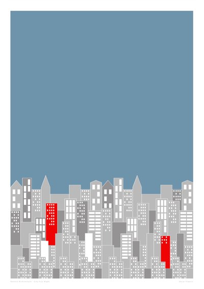 City Fizz Night, 2014 (impresión giclée gráfica) de Sarah Evans