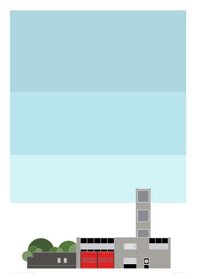 Parque de bomberos, 2014 (impresión giclée gráfica) de Sarah Evans