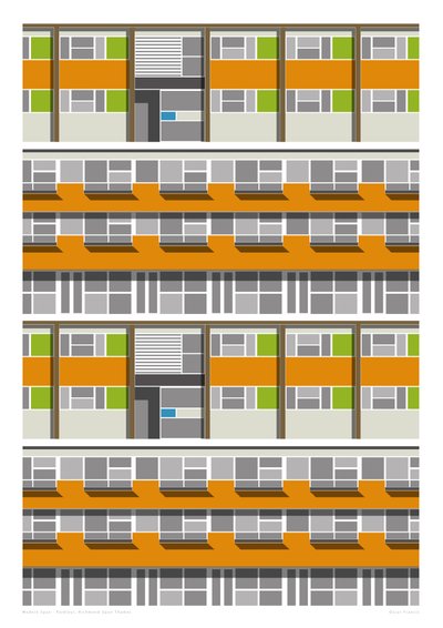 Parleys Estate, 2016 (impresión giclée gráfica) de Sarah Evans