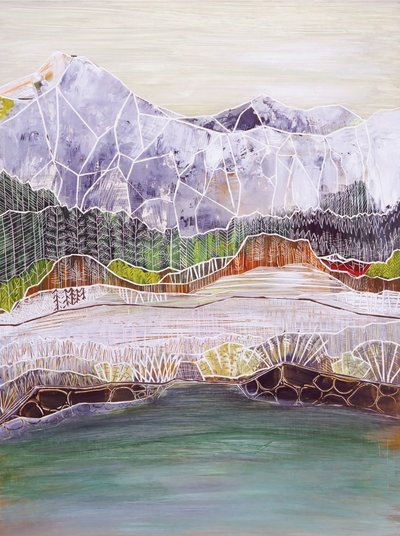 Lago de montaña geométrico de Sarah Fitzgerald