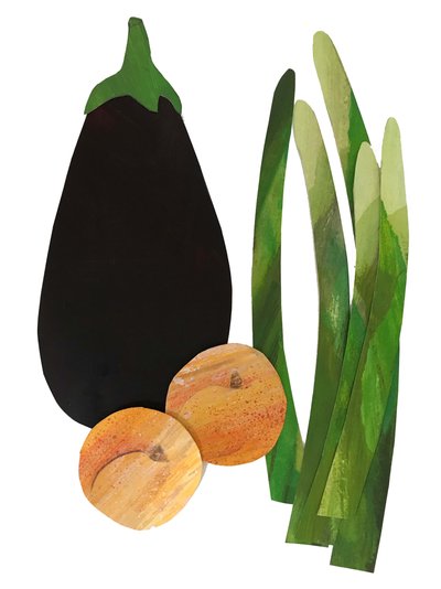 espárragos, albaricoques, berenjena, 2019 de Sarah Thompson Engels