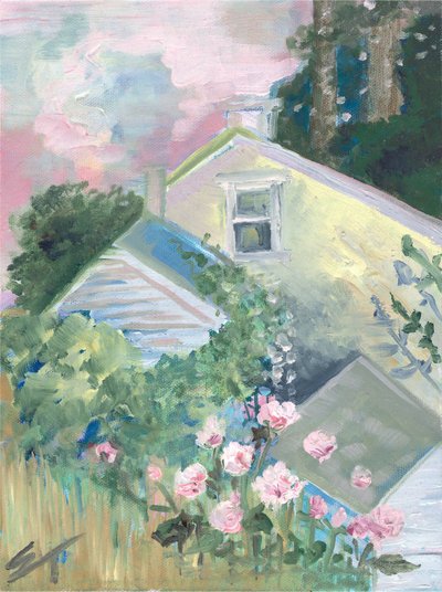 La Vie en Rose, c.2020 (óleo sobre lienzo) de Sarah Tudor