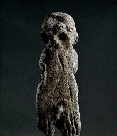 Cultura nurágica (nuraghi) sarda: estatuilla votiva de terracota del templo de Abini. Periodo prenurágico (siglos XXV-XVIII a.C.) Eneolítico. de Sardinia Nuragic Civilization