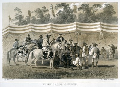 Soldados japoneses en Yukuhama, Japón, c. 1845 de Sarony and Co