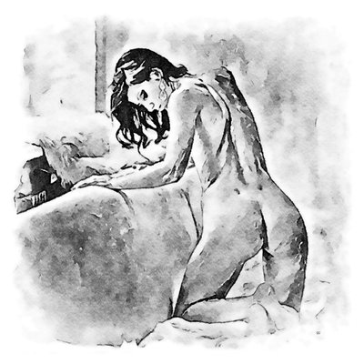 Mujer desnuda en el sofá de SaskiaBJ