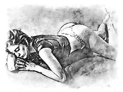 Mujer durmiendo de SaskiaBJ